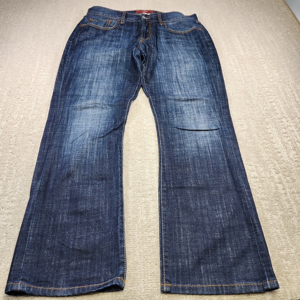 Vintage Lucky Brand Jeans Men 34x32 221 Orginal Bootcut Dark Wash Denim Y2K